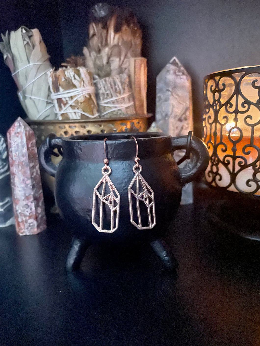 Geometric Crystal Earrings